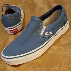 VANS Classic Blue Canvas Slip-Ons Women's 7.0 Men's 5.5